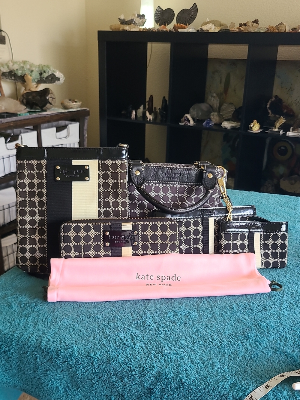 Kate Spade New York Dot Noel Small Leather and Fabric Handbag 6 Piece Set